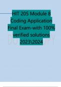 HIT 205 Module 8 Coding Application Final Exam-with 100% verified solutions 20232024