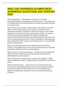 WGU C201 BUSINESS ACUMEN BEST ANSWERED QUESTIONS AND VERIFIED 2024