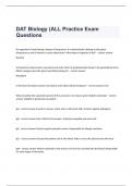 DAT Biology &lpar;ALL Practice Exam Questions Fully Solved&period;
