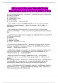 Missouri Life and Health Exam Questions and Answers 100% Pass