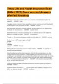 TEXAS LIFE  AND   HEALTH  INSURANCE  EXAMS&vert;&vert; ACTUAL TESTS&vert;&vert; FULL BUNDLED SOLUTION &vert;&vert; 2024 &lpar; A&plus; GRADED 100&percnt; VERIFIED&rpar;