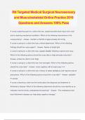 RN Targeted Medical Surgical Neurosensory and Musculoskeletal Online Practice 2019 Questions and Answers 100&percnt; Pass
