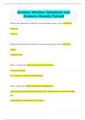 Aviation Weather Questions and Answers Already Passed