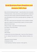 Small Business Exam Questions and Answers 100&percnt; Pass