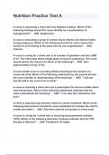 Nutrition Practice Test A 2024