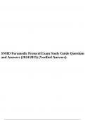SNHD Paramedic Protocol Exam Study Guide Questions and Answers (2024/2025) (Verified Answers).