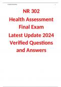 NR 302 Health Assessment Final Exam Latest Update 2024 Verified Questions and Answers