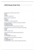 CSFA Study Guide Test Questions and Answers 100&percnt; Accurate