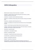 CSFA Orthopedics Questions and Answers 2024