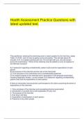   Health Assessment Practice Questions with latest updated test&period;