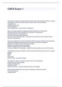 CSFA Exam 1 Questions and Answers 100&percnt;  Accurate