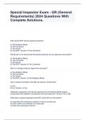Special Inspector Exam - GR &lpar;General Requirements&rpar; 2024 Questions With Complete Solutions&period;