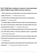 WGU D204 Data Analytics Journey Exam Questions with Verified Latest 100%Correct Answers.