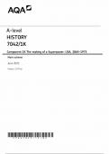 AQA A level  HISTORY  7042&sol;1K  Component 1K The making of a Superpower&colon; USA&comma; 1865&ndash;1975 mark scheme 2023
