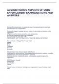 ADMINISTRATIVE ASPECTS OF CODE ENFORCEMENT EXAMQUESTIONS AND ANSWERS