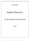 HLT 362V APPLIED STATISTICS LATEST EXAM WITH RATIONALES 2024.