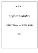 HLT 362V APPLIED STATISTICS LATEST EXAM WITH RATIONALES 2024&period;