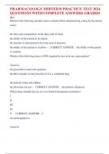 PHARMACOLOGY MIDTERM PRACTICE TEST 2024  QUESTIONS WITH COMPLETE ANSWERS GRADED  A+ 