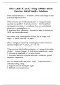Older Adults Exam &num;2 - Sleep in Older Adults Questions With Complete Solutions