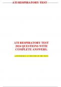 ATI RESPIRATORY TEST 2024 QUESTIONS WITH  COMPLETE ANSWERS.