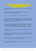 West Virginia Adjuster Exam 4 Questions And Answers With Complete Set