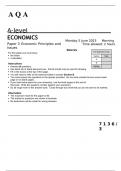 AQA A Level economics paper 3 for June 202-3 QUESTION PAPER