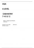 AQA A Level Chemistry paper 2 for June 202-3 QUESTION PAPER