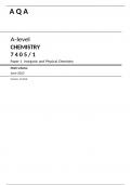 AQA A Level Chemistry paper 1 for June 202-3 MARK SCHEME