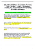 FCLE EXAM ACTUAL EXAM 2024 | FLORIDA CIVIC LITERACY EXAM | 2 DIFFERENT EXAMS | ALL QUESTIONS AND ANSWERS | ALREADY GRADED A+