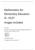 UPDATED Mathematics for Elementary Educators III - D127 Images included