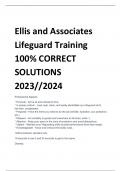 Ellis and Associates  Lifeguard Training 100% CORRECT  SOLUTIONS  2023//2024