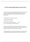 ATI RN Mental Health Online Practice 2023 A