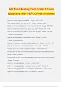 ACI Field Testing Tech Grade 1 Exam Questions with 100% Correct Answers