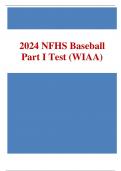 2024 NFHS Baseball Part I Test (WIAA) with 100% correct answers