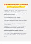 AQA A Level Psychology - Key Studies Exam Questions and Answers