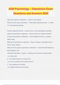 AQA Psychology – Depression Exam Questions and Answers 2024