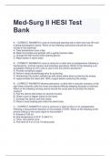 Med-Surg II HESI Test Bank WITH COMPLETE SOLUTIONS