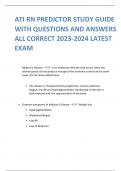 ATI RN PREDICTOR STUDY GUIDE WITH QUESTIONS AND ANSWERS ALL CORRECT 2023-2024 LATEST EXAM