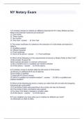 NY Notary Exam Questions  and Answers Graded A&plus; 