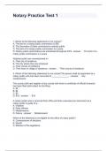 Notary Practice Test 1 Questions and Answers 2024
