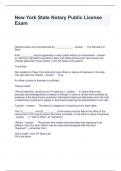 New York State Notary Public License Exam Questions with correct Answers