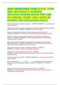 2024 NR566-FINAL EXAM ACTUAL  EXAM 200&plus; QUESTIONS & ANSWERS- ADVANCED PHARMACOLOGY FOR CARE OF FAMILY-A&plus; GRADE 100&percnt; RATED BY EXPERTS NEW GENERATION PASS&excl;&excl;&excl;