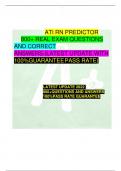 ATI RN PREDICTOR 800&plus; REAL EXAM QUESTIONS AND CORRECT ANSWERS&period;&lpar;LATEST UPDATE WITH 100&percnt;GUARANTEEPASS RATE&rpar; LATEST UPDATE 2022 800&plus;QUESTIONS AND ANSWERS 100&percnt;PASS RATE GUARANTEE