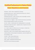 Certified Professional in Patient Safety Exam Questions and Answers