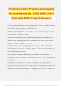 Evidence Based Practice and Applied Nursing Research - C361 WGU Unit 6 Quiz with 100% Correct Answers