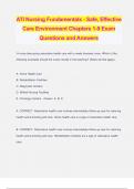 ATI Nursing Fundamentals - Safe, Effective Care Environment Chapters 1-9 Exam Questions and Answers