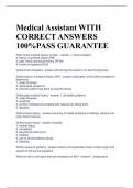 UPDATED Medical Assistant WITH CORRECT ANSWERS 100%PASS GUARANTEE