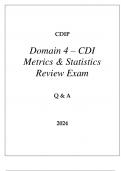 CDIP DOMAIN 4 - CDI METRICS & STATISTICS REVIEW EXAM Q & A 2024.