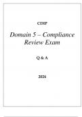 CDIP DOMAIN 5 - COMPLIANCE REVIEW EXAM Q & A 2024