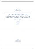 ATI Learning System Gerontology Final Quiz